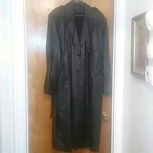 Leather full length coat